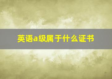 英语a级属于什么证书