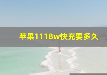 苹果1118w快充要多久