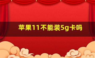 苹果11不能装5g卡吗