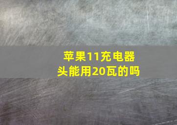 苹果11充电器头能用20瓦的吗