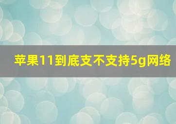 苹果11到底支不支持5g网络