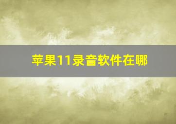 苹果11录音软件在哪