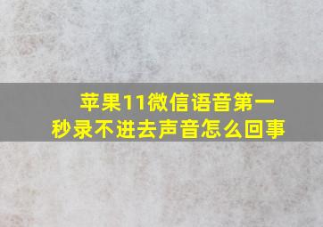 苹果11微信语音第一秒录不进去声音怎么回事