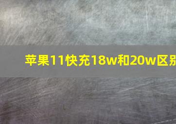 苹果11快充18w和20w区别