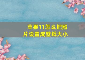 苹果11怎么把照片设置成壁纸大小