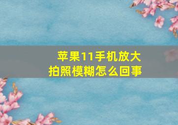 苹果11手机放大拍照模糊怎么回事