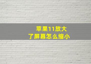 苹果11放大了屏幕怎么缩小