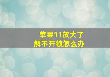 苹果11放大了解不开锁怎么办