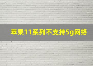 苹果11系列不支持5g网络