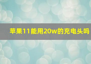 苹果11能用20w的充电头吗