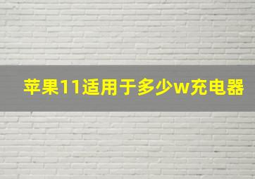 苹果11适用于多少w充电器