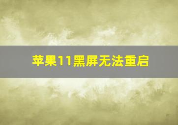 苹果11黑屏无法重启