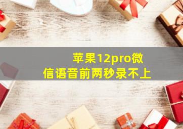 苹果12pro微信语音前两秒录不上