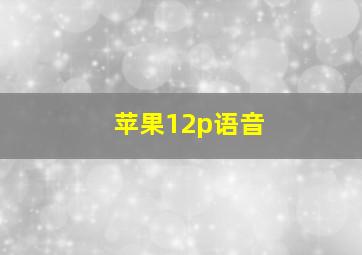 苹果12p语音