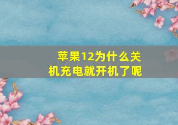 苹果12为什么关机充电就开机了呢