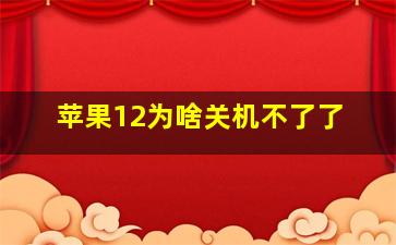 苹果12为啥关机不了了