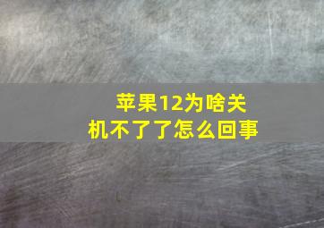 苹果12为啥关机不了了怎么回事