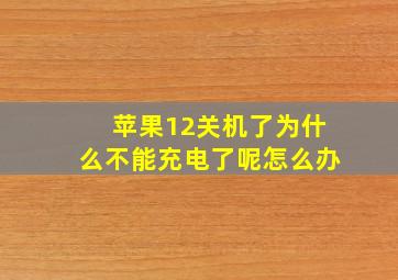 苹果12关机了为什么不能充电了呢怎么办