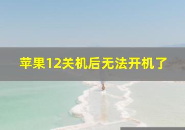 苹果12关机后无法开机了