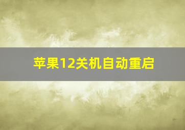 苹果12关机自动重启