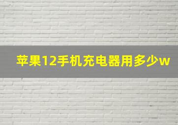 苹果12手机充电器用多少w