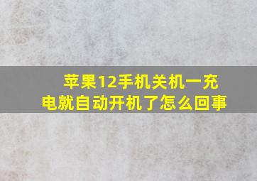 苹果12手机关机一充电就自动开机了怎么回事