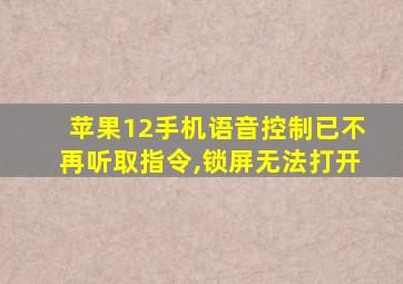 苹果12手机语音控制已不再听取指令,锁屏无法打开