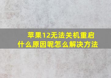 苹果12无法关机重启什么原因呢怎么解决方法