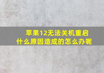 苹果12无法关机重启什么原因造成的怎么办呢