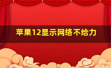 苹果12显示网络不给力