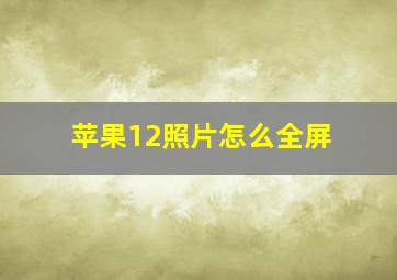 苹果12照片怎么全屏