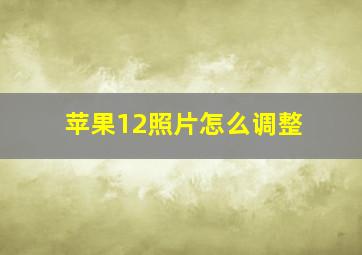 苹果12照片怎么调整