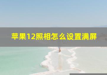 苹果12照相怎么设置满屏