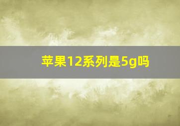 苹果12系列是5g吗