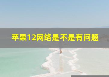 苹果12网络是不是有问题