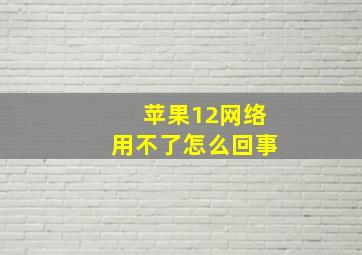 苹果12网络用不了怎么回事