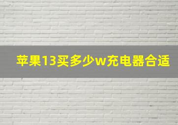 苹果13买多少w充电器合适