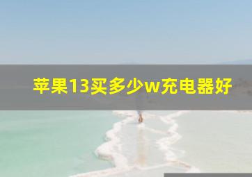 苹果13买多少w充电器好