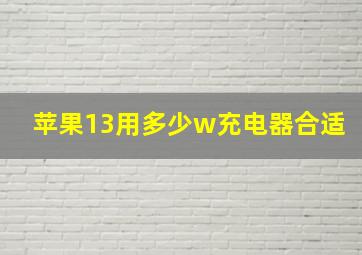 苹果13用多少w充电器合适