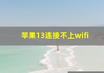 苹果13连接不上wifi