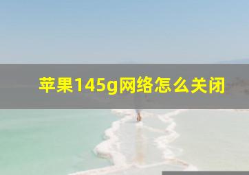 苹果145g网络怎么关闭