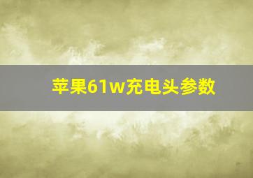 苹果61w充电头参数