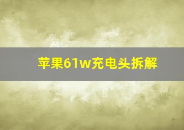 苹果61w充电头拆解