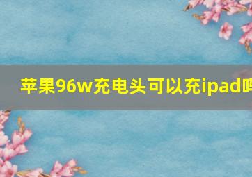 苹果96w充电头可以充ipad吗