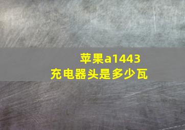 苹果a1443充电器头是多少瓦