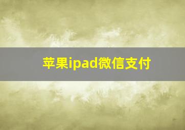 苹果ipad微信支付