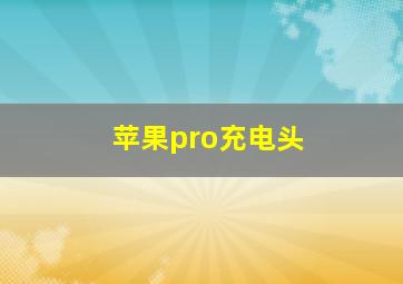 苹果pro充电头