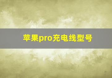 苹果pro充电线型号