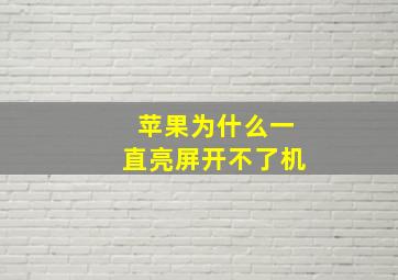 苹果为什么一直亮屏开不了机