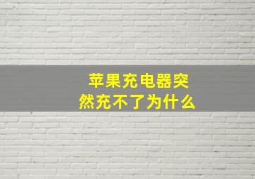 苹果充电器突然充不了为什么